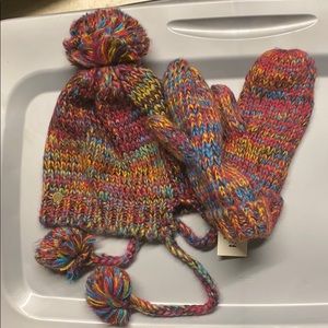 Matching beanie and mittens